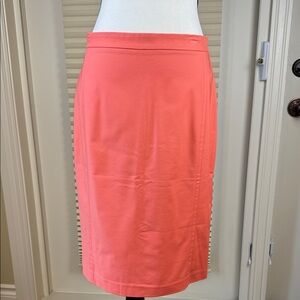 Jacob Pencil Skirt Sz 10 Women's Coral Orange Cotton Nylon Blend Career Office